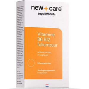 New Care Vitamine B6 B12 Foliumzuur - 60 zuigtabletten - NZVT - vegan