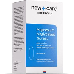 New Care Magnesium bisglycinaat tauraat - voor het zenuwstelsel - 60 tabletten - vegan