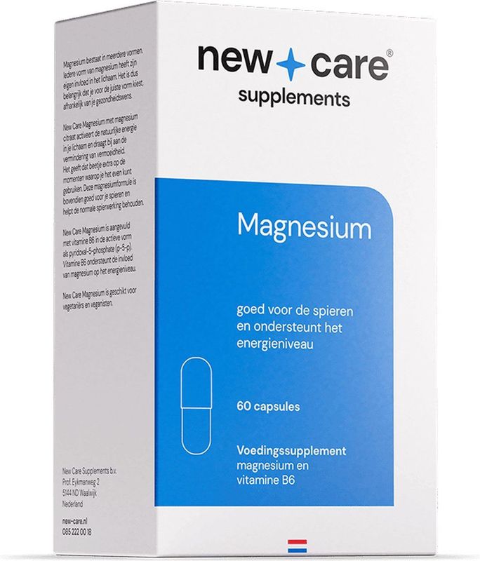New Care Magnesium citraat - spieren en het energieniveau - 60 capsules - vegan