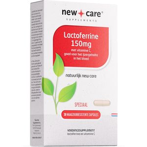 New Care Lactoferrine 150mg - voor een goed ijzergehalte - lichaamseigen eiwit - 30 capsules - vegetarisch