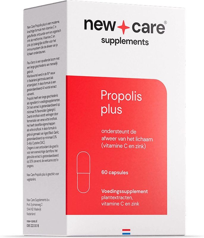 New Care - Propolis Plus - Multivitaminen - Gebufferde Vitamine C - Zink - Pau D'Arco