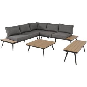 Loungehoekset Arezzo, hoekbank in opstelling, lengte 241 cm, breedte 241 cm - 41309-les