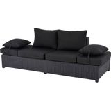 Lesli Living Roma loungebank | wicker | 210x80cm | zwart