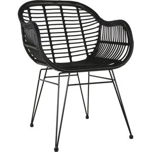 Moda - Tuinstoel - Zwart - Wicker - Ergonomisch Ontwerp