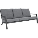 Down Town 3-persoons loungebank aluminium antraciet - Comfortabele en moderne loungebank met onderhoudsvrij aluminium frame en dikke kussens