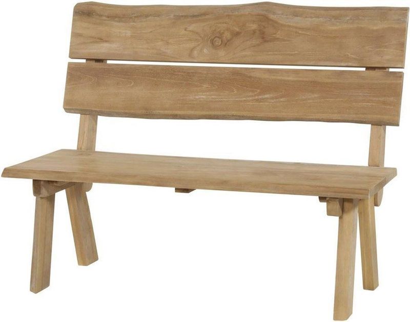 Tuinbank teak boomstam 130cm