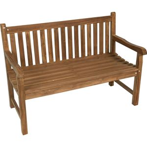 Lesli Living Alicante 2-zits teaken tuinbank 130 cm - Duurzame bank van teakhout voor tuin of balkon