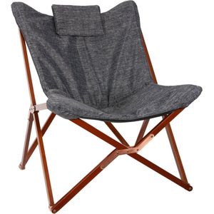Lesli Living Vlinderstoel 73x85x95 cm Grijs en Bruin