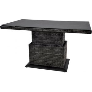 Lesli Living - Soho Forte - Loungetafel - Verstelbaar - Aluminium/Wicker - Grijs