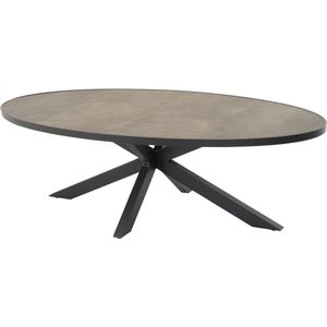 Murcia - Ovale Tafel - Antraciet - Aluminium Frame - Keramisch Steen 242x117cm