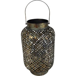 Luna Cross - Lantaarn - 38 cm - Metaal - Glas - Decoratief voor Binnen en Buiten