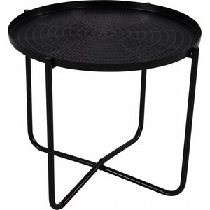 Ronde bijzettafel/plantenstandaard zwart 35 cm - plantenhouder/plantentafel/oppottafel