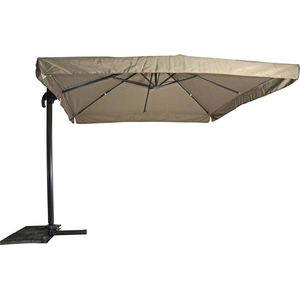 Zweefparasol Virgo taupe, vierkant 300 x 300 cm