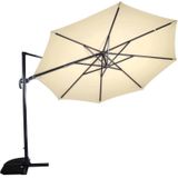 Zweefparasol VirgoFlex Ecru- Kantelbaar- Diameter 350 cm