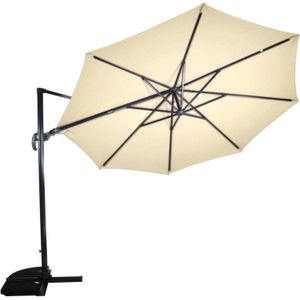 Zweefparasol VirgoFlex Ecru- Kantelbaar- Diameter 350 cm