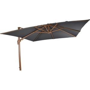 Outdoor Living - Zweefparasol VirgoFlex houtlook grijs 3x3mtr