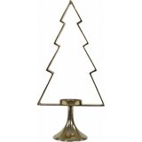 Kerstboom Aurum met windlicht, aluminium, goud 50cm. 4 stuks