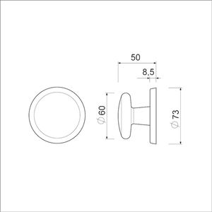 Ami voordeurknop 160/60 zwart 9005 str ( a 1 st )