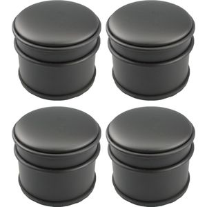 4x GS deurstopper zwart 1,1kg - Voor binnen en buiten - Deurbuffer Ø9 x 8 cm