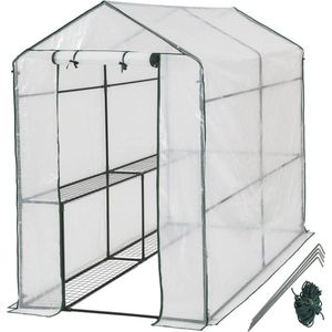 Teien broeikas 186x120x190 cm - Tuinkas | Serre | Kweekkas - Incl. 4 metalen kweekplanken
