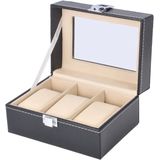 Horlogebox - Horlogedoos - Voor 3 Horloges - Zwart