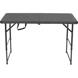 Lowander inklapbare tafel 120x60 cm - Klaptafel | Vouwtafel | Campingtafel - Extra stabiel - Zwart