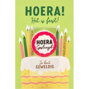 Wenskaart met kaars | Hoera geslaagd | Je bent geweldig