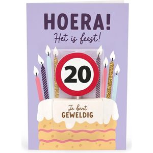Kaart - Taartkaarsje - 20 jaar