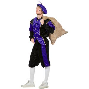 Budget Piet kostuum zwart/paars voor volwassenen