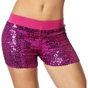 Wilbers - 6431 - Hotpants - Roze - Met Pailletten - Korte Glanzende Shorts