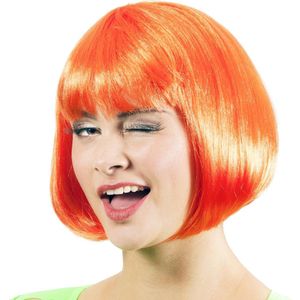 Neon Oranje Pruik Boblijn