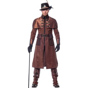 Wilbers & Wilbers Steampunk Kostuum Dark Steampunk Luxe Jas Man Bruin Carnavalskleding Verkleedkleding