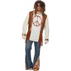 Wilbers & Wilbers Hippie Kostuum Hippie Peace Forever Man Bruin Carnavalskleding Verkleedkleding