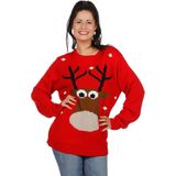 Feestbeest.nl - Kersttrui - Rood - Materiaal: 100% Katoen