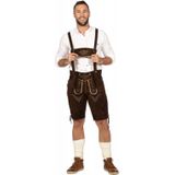 Lederhose Kort Heren Donkerbruin Elite - Maat 56