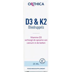 Orthica d3 & k2 oliedruppels 25 Milliliter