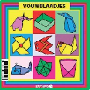 Vouwblaadjes vierkant 16x16cm - 90vel - Rood, oranje, geel, groen, blauw