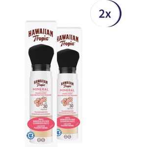 Hawaiian Tropic Mineral Powder Brush - SPF30 - 2 Stuks - Lotion - Gezichtsbescherming - Dermatologisch getest - Vegan - Voordeelverpakking