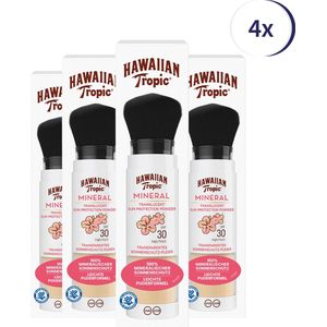 Hawaiian Tropic Mineral Powder Brush - SPF30 - 4 Stuks - Lotion - Gezichtsbescherming - Dermatologisch getest - Vegan - Voordeelverpakking