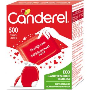 6x Canderel Rood Zoetjes Navulling 500 stuks