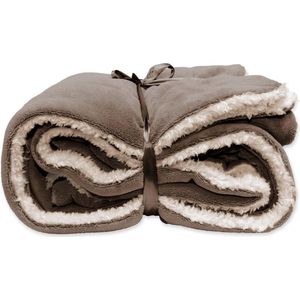 Unique Living Plaid Lars - Fleece - 150x200 cm - Taupe