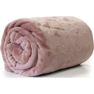 Unique Living - Enzo - Fleece Plaid - Oudroze - 130x180cm
