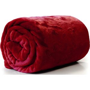 Unique Living fleece plaid 'Enzo' Rood