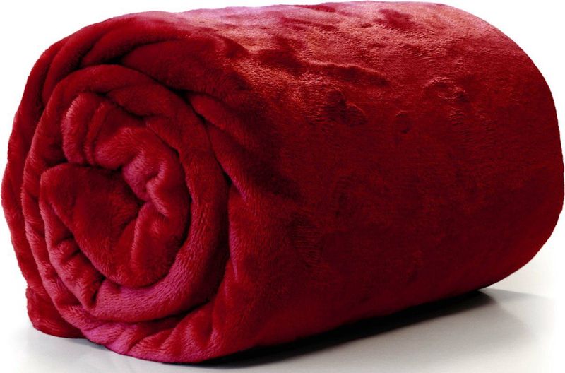 Unique Living fleece plaid 'Enzo' Rood