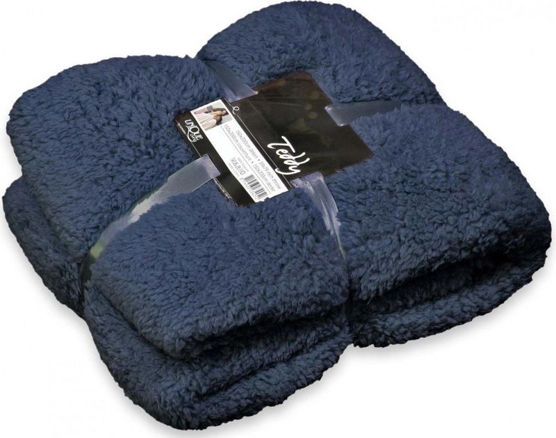 Plaid Teddy - Unique Living -150x200cm - Dark Blue