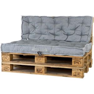 Unique Living Palletkussen Rib Grijs - 120 x 80cm