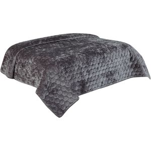 Unique Living Peggy - Bedsprei - Lits-jumeaux - 240x280 cm - Dark grey