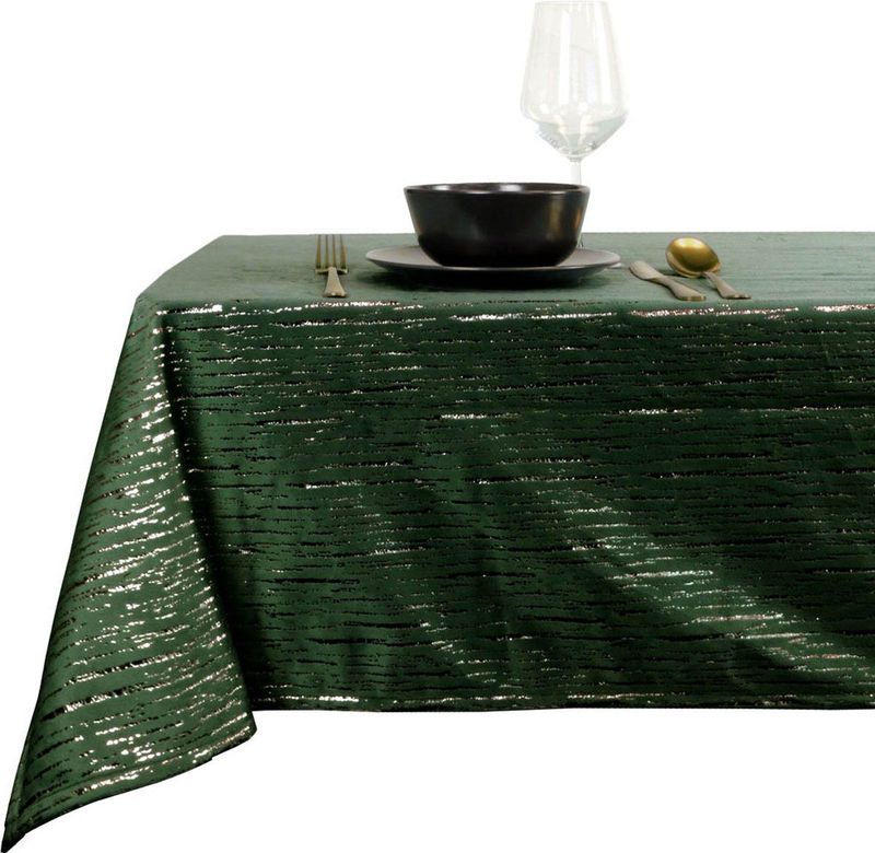 Unique Living - Tafelkleed Bobby - Donkergroen - Polyester - 150x200cm