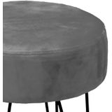 Unique Living Kruk Davy - velvet - grijs - metaal/stof - D35 x H40 cm