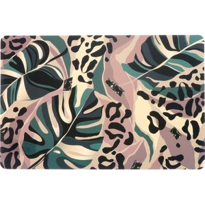 Unique Living Placemat/onderlegger - 1x - Monstera bladeren - 44 x 28 cm - tafeldecoratie